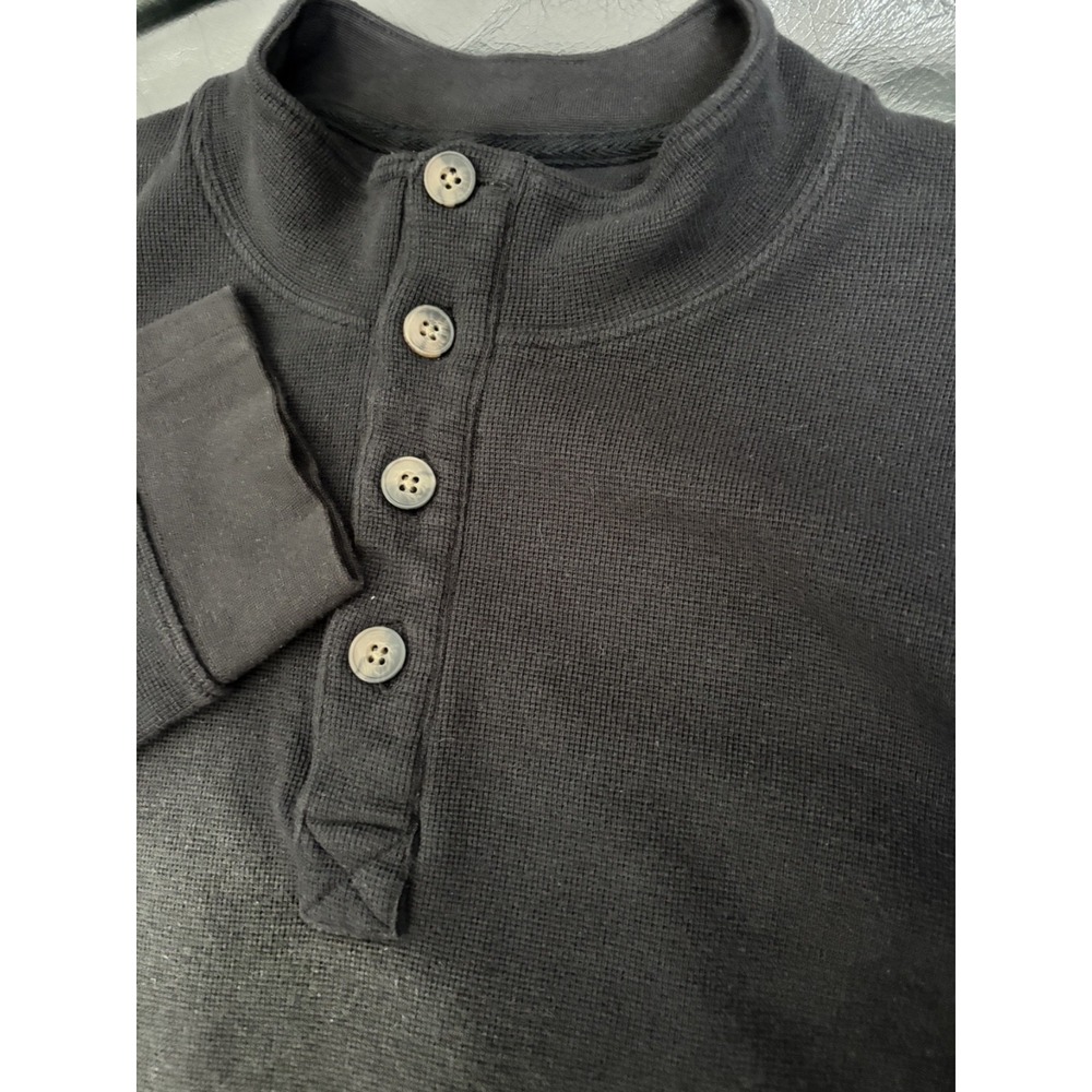Duluth Trading Sweater Mock Neck Pullover Black Mens XLT